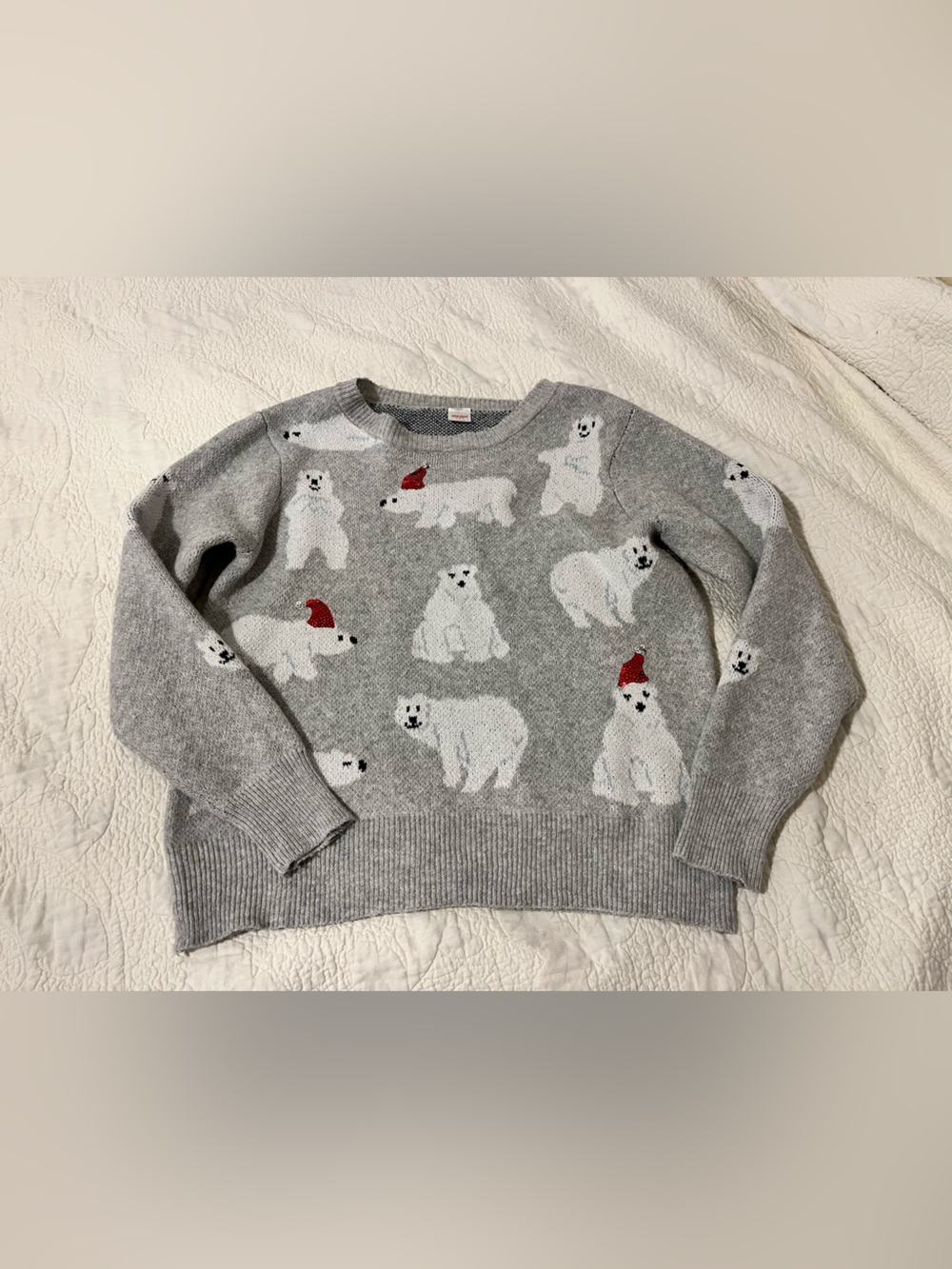 Holiday Time Polar Bear Christmas Sweater SZ L (12-14)